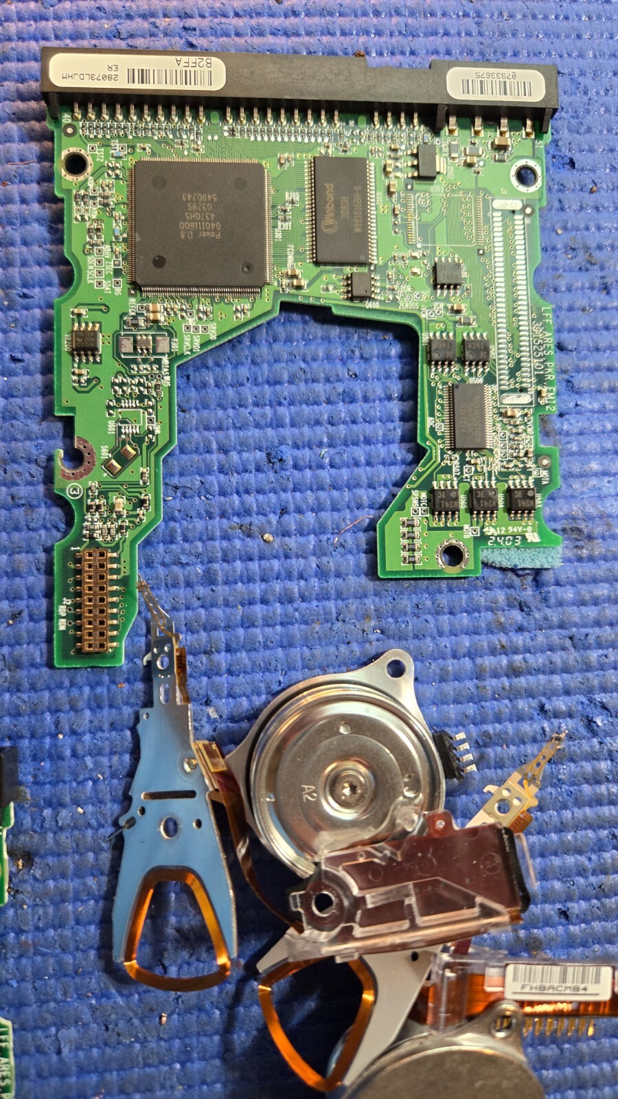 Maxtor Fireball 3 3.5" Hard Drive Components- 3 circuit boards, 2 Motors, Heads