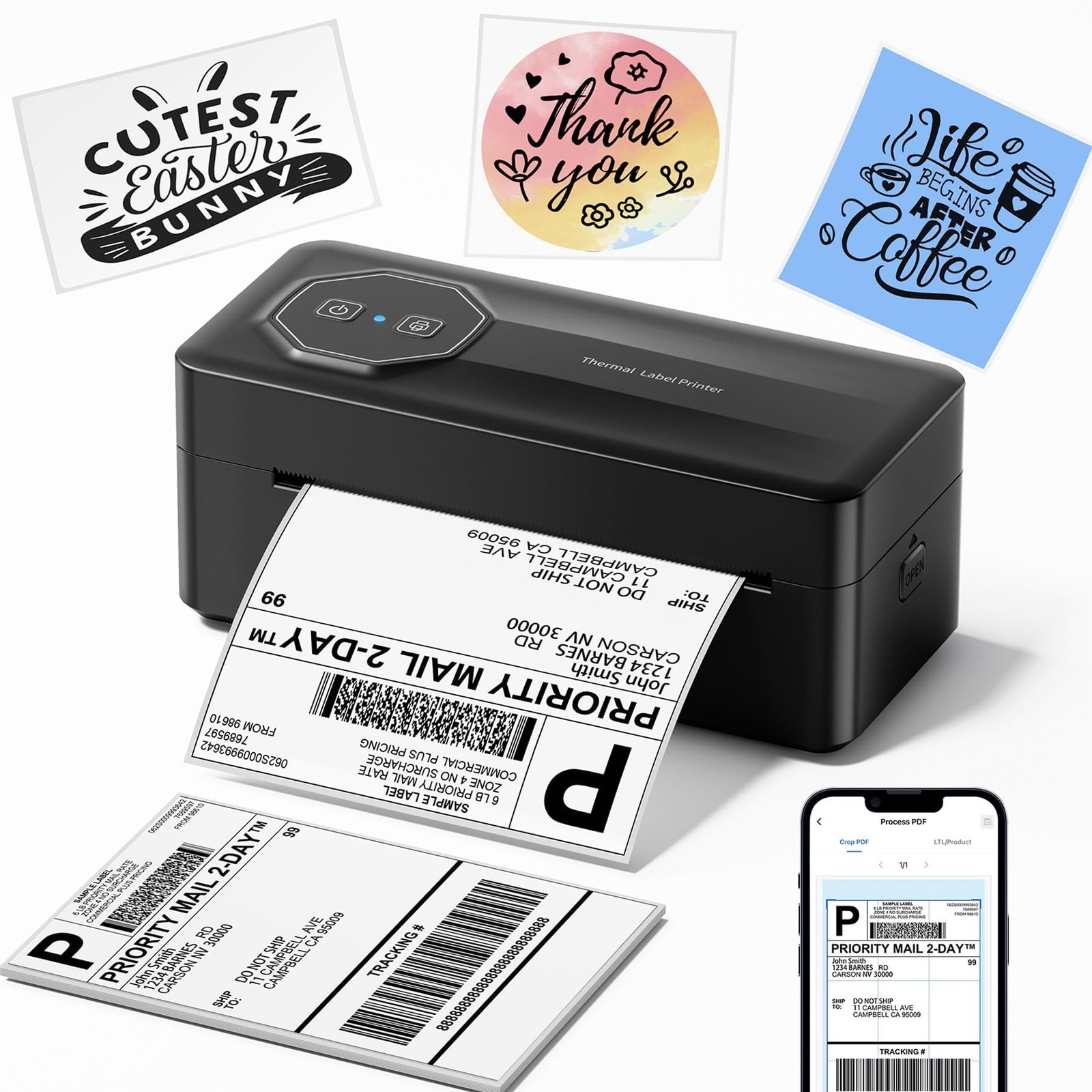 Bluetooth Thermal Shipping Label Wireless 4x6 Label Printer