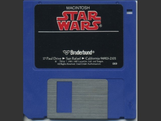 Vintage Macintosh Mac Program Game STAR WARS 800K Disk 512k, Plus, SE, Classic