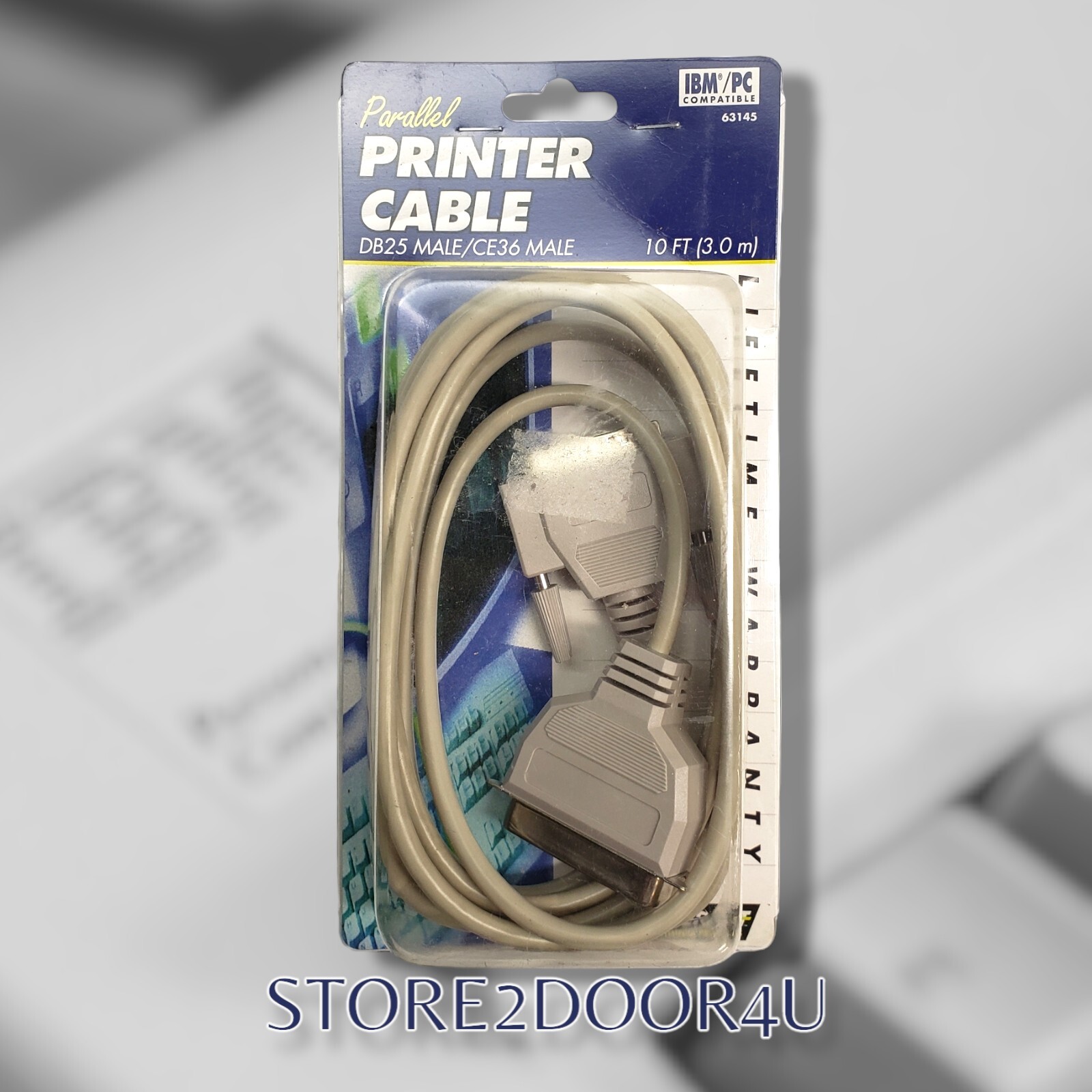 InterAct (Recoton) 10FT  Parallel Printer Cable DB25 Male to Centronics 36 Male