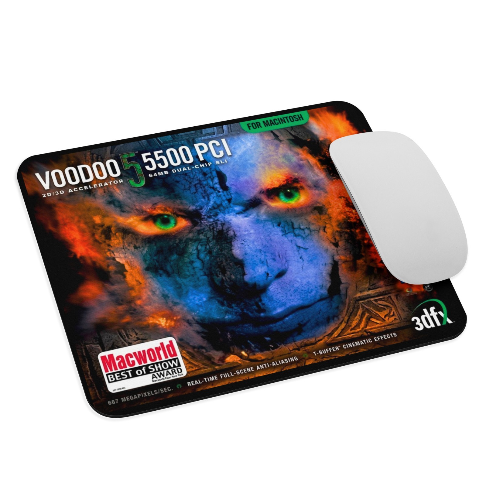 3dfx Voodoo5 Mac 5500 PCI Mousepad - Classic Retro Gaming Nostalgia Desk Mat