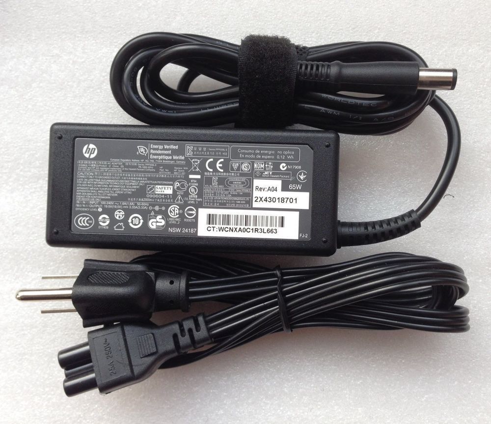 Genuine HP 65W AC Adapter Charger 577170-001, 609939-001, 609948-001, 463552-004