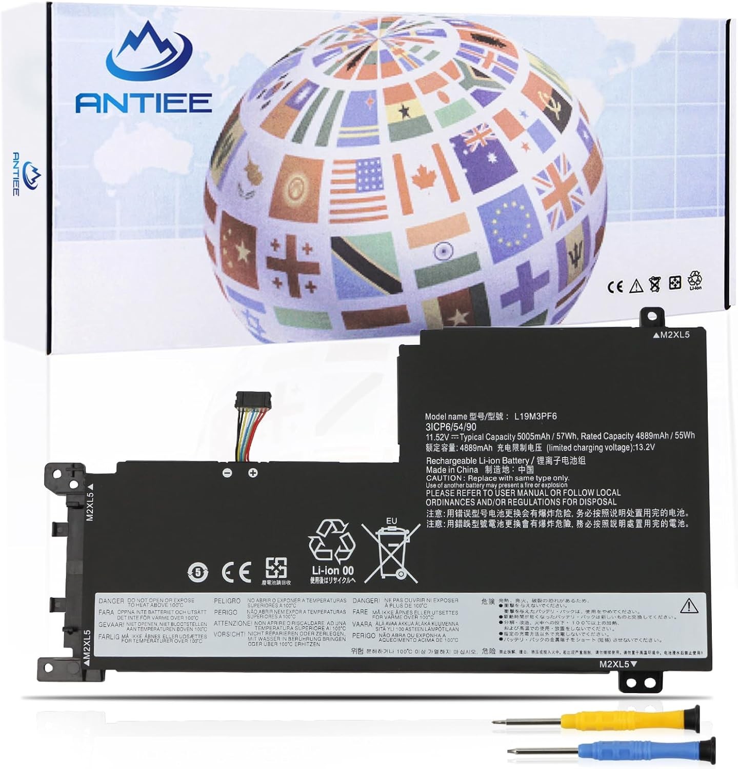 57Wh L19M3PF6 L19C3PF5 L19L3PF2 Laptop Battery Replacement for Lenovo Ideapad 5