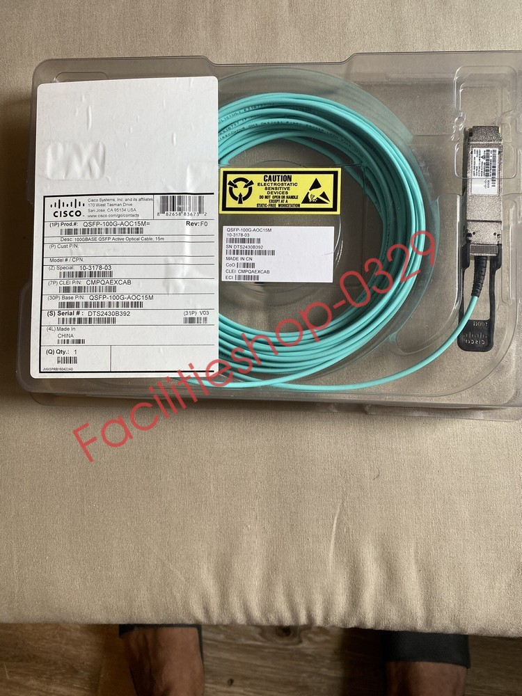 Genuine Cisco QSFP-100G-AOC15M=(new) DHL/FedEx