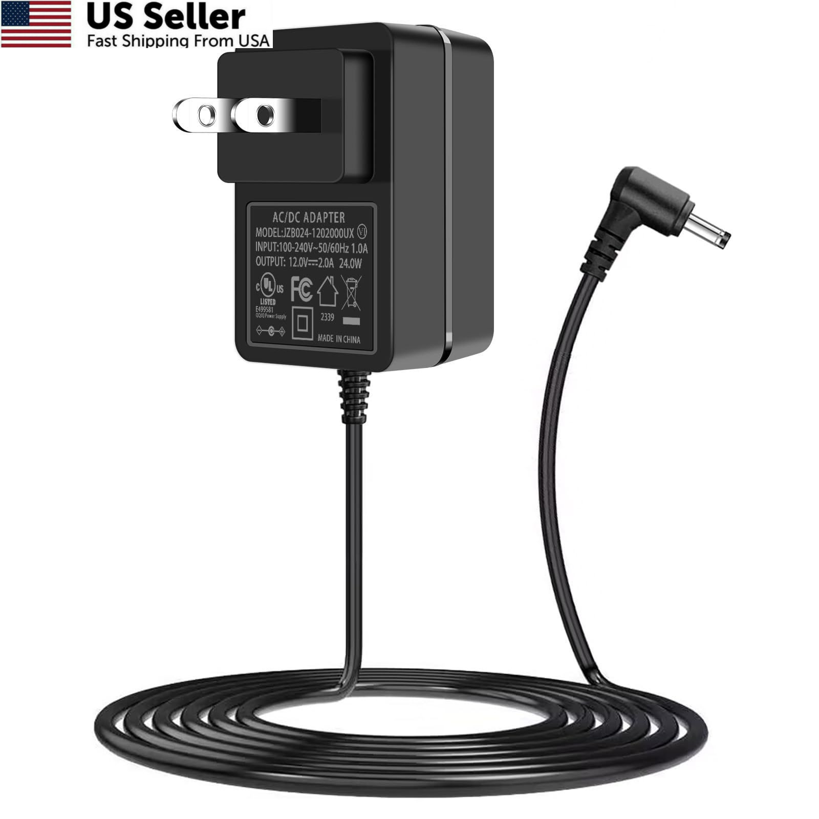 Replacement for Gateway Laptop Charger, 12V 2A Power Supply. black