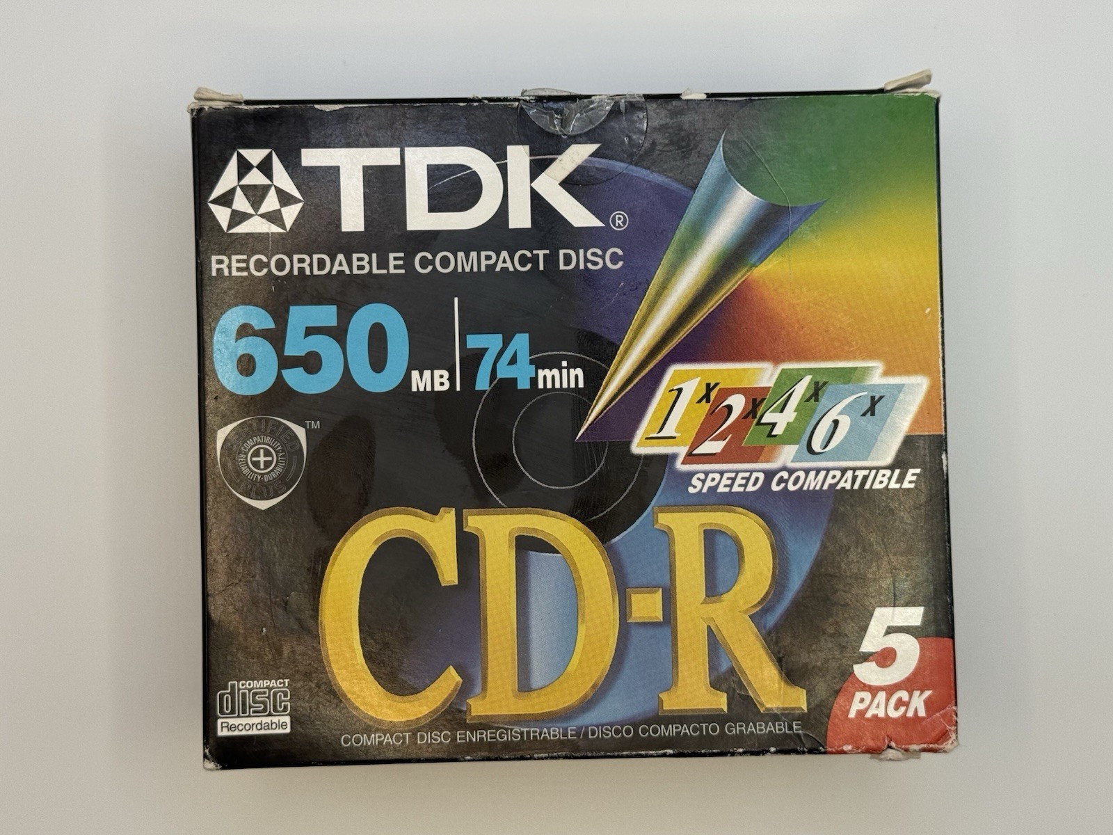 TDK CD-R 650MB 74min Recordable Compact Disc 5-Pack - 4 Sealed 1 Open Unused