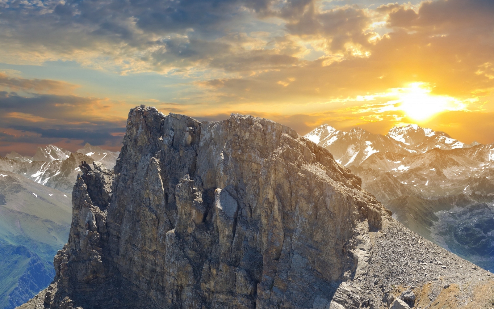 Landscape mountains sunrise rocky nature usa sunlight Custom Gaming Mat Desk