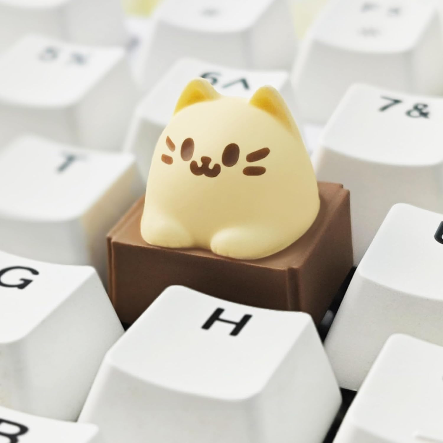 Artisan Keycaps, Cute Kawaii Cat Box Keycaps, Resin Handmade, Single 1U Replace