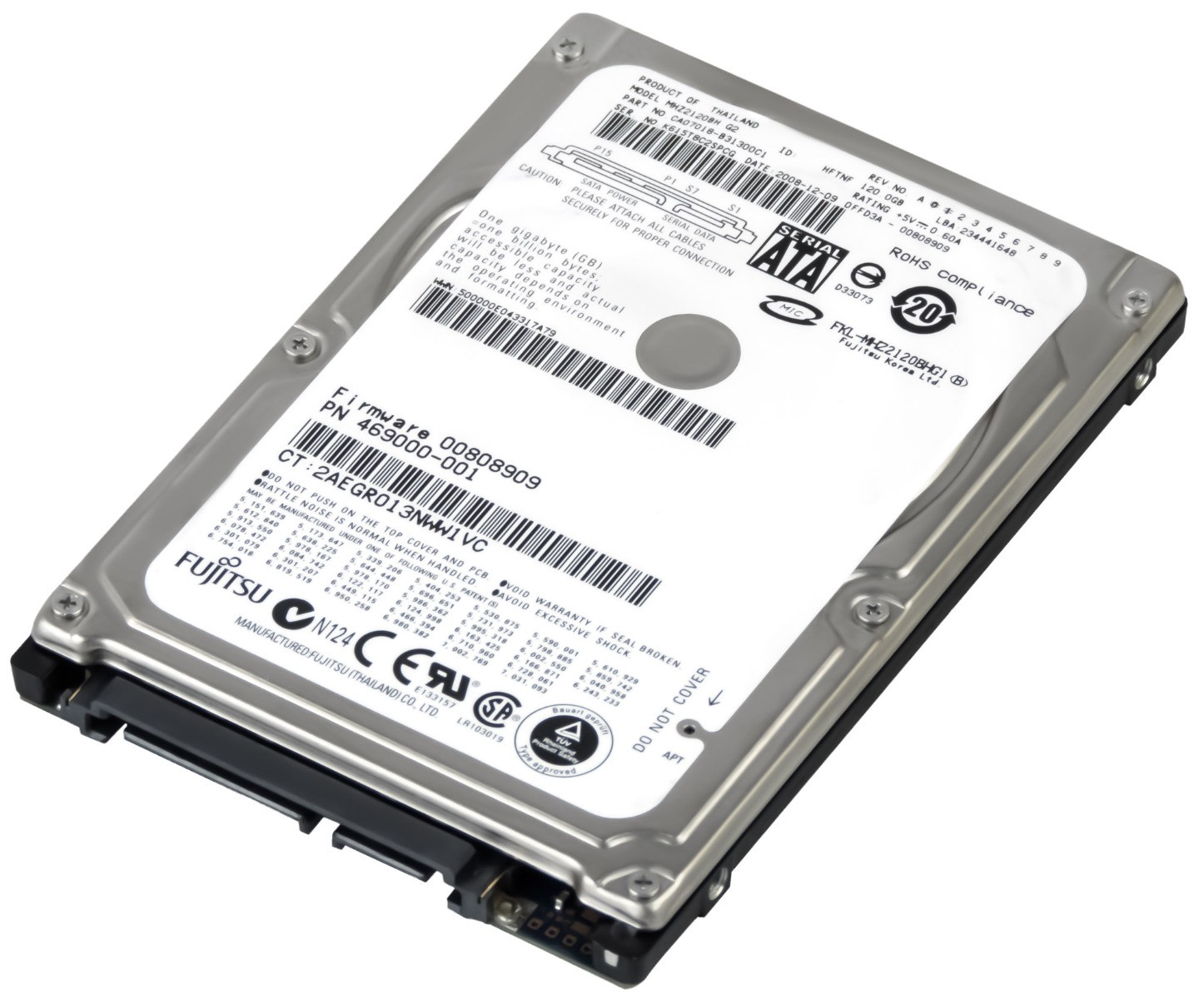 HARD DRIVE FUJITSU MOBILE 120GB 5.4k 8MB SATA II 2.5'' MHZ2120BH G2