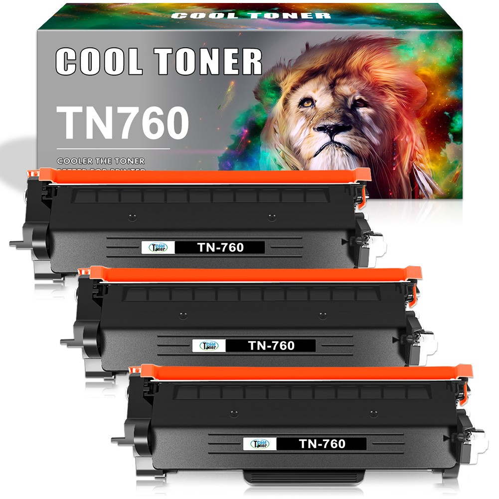 3x Toner (with Chip) for Brother TN760 TN730 DCP-L2550DW HL-L2370DW L2390DW