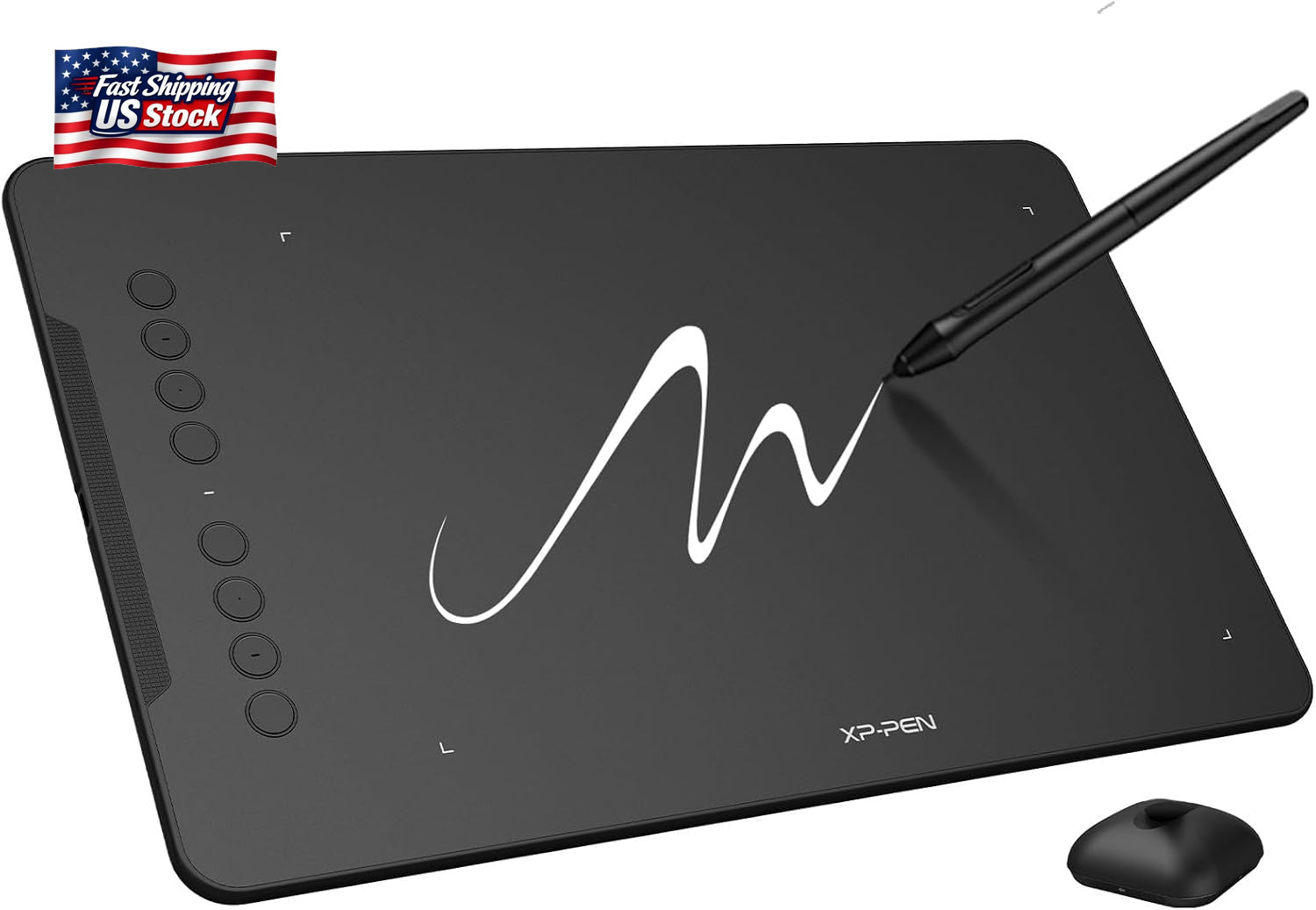 Xppen Deco 01 V3 10X6 Drawing Tablet, 16K Battery-Free Stylus, 8 Keys