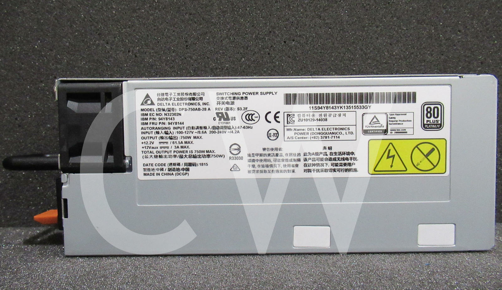 00FK932 94Y8143 94Y8144 IBM System X 750W HE Platinum AC Power Supply