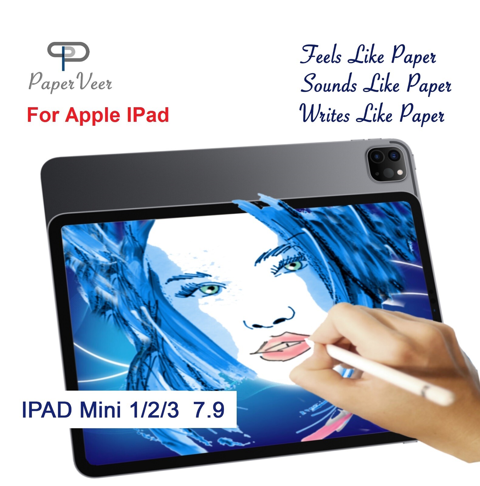 PaperVeer Matte Finish Film Anti-Glare Screen For Apple iPad Mini 1/2/3 7.9 in