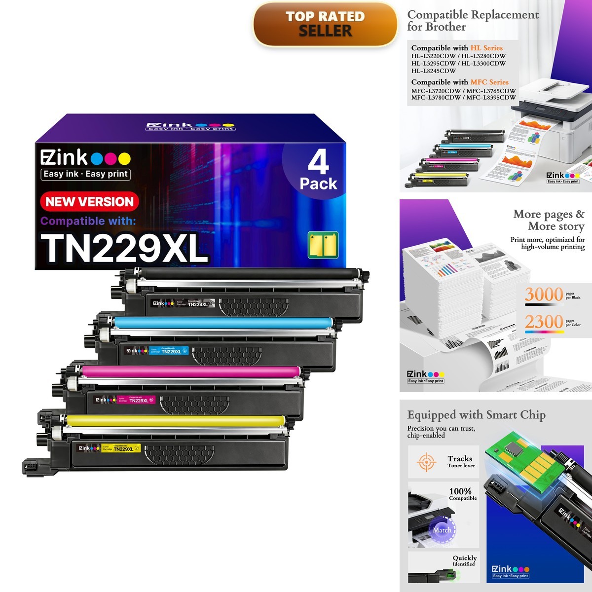 E-Z Ink TN229XL Toner Cartridges for Brother