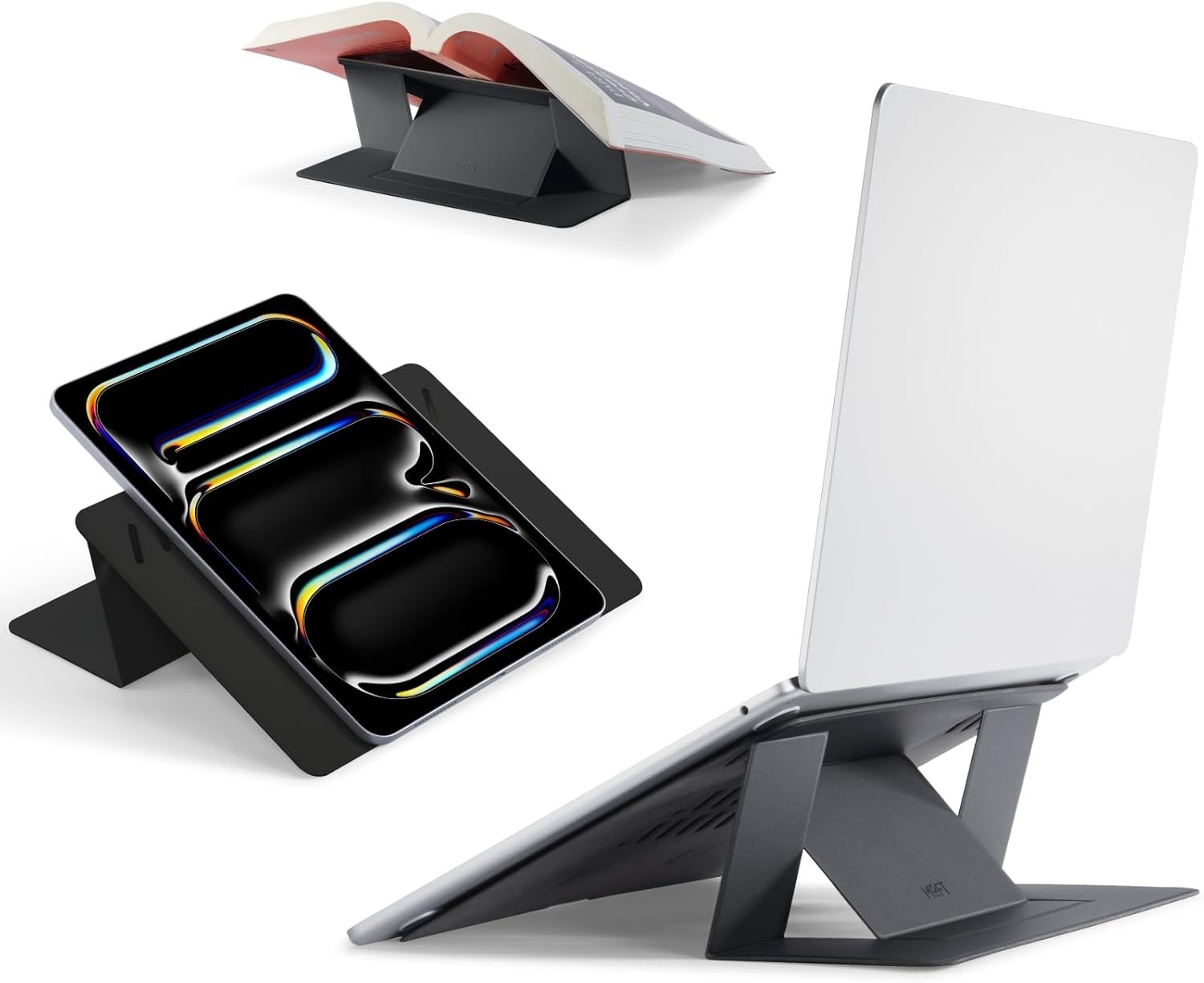 MOFT 9.84x7.09in Vegan Leather Laptop Stand Riser Foldable for 11-14in Laptops