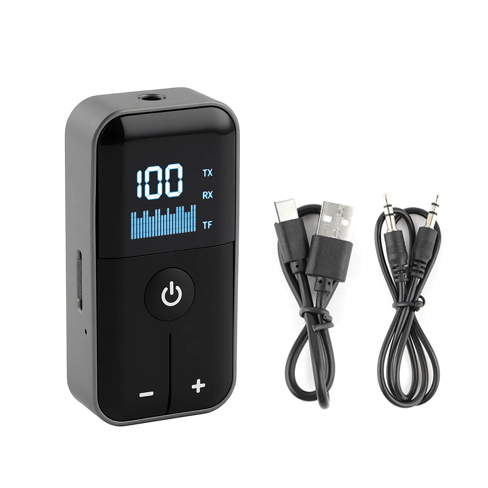 Bluetooth 5.4 Transmitter and Receiver with 400mAh Battery 3.5mm Aux Adapter