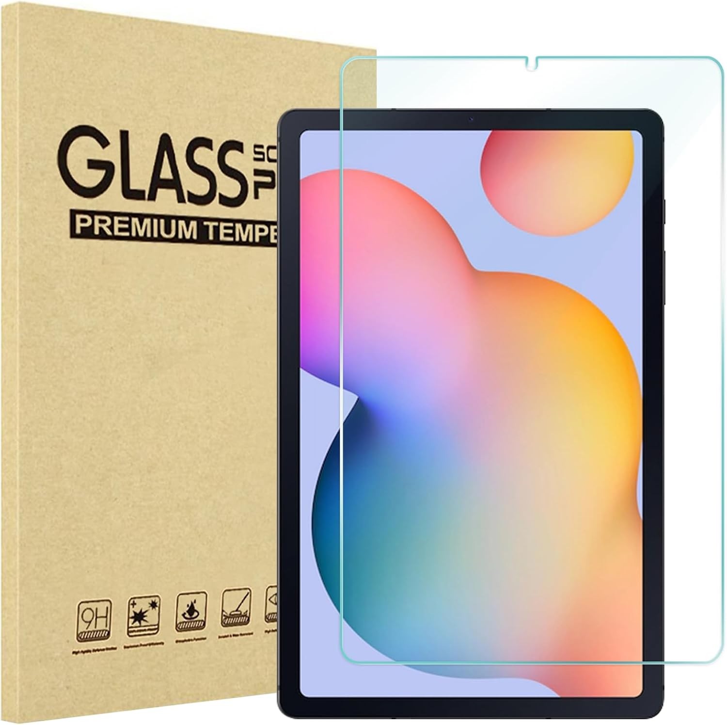 1 Pack Tempered Glass Screen Protector for Galaxy Tab S6 Lite 10.4", HD Clear 9H