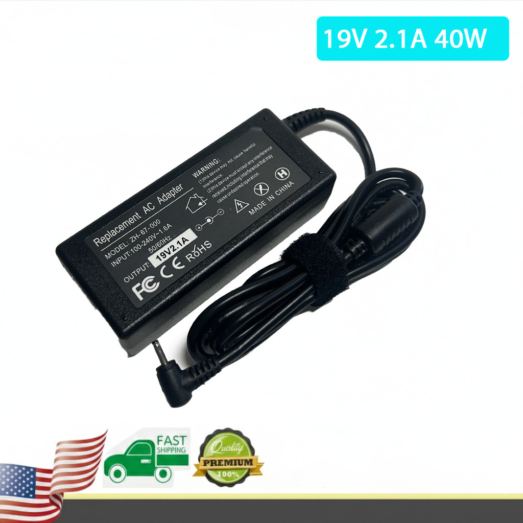 19V 40W AC Charger for ASUS Eee PC 1015PE 1005HA 1025C 1201PN 1225B PowerAdapter