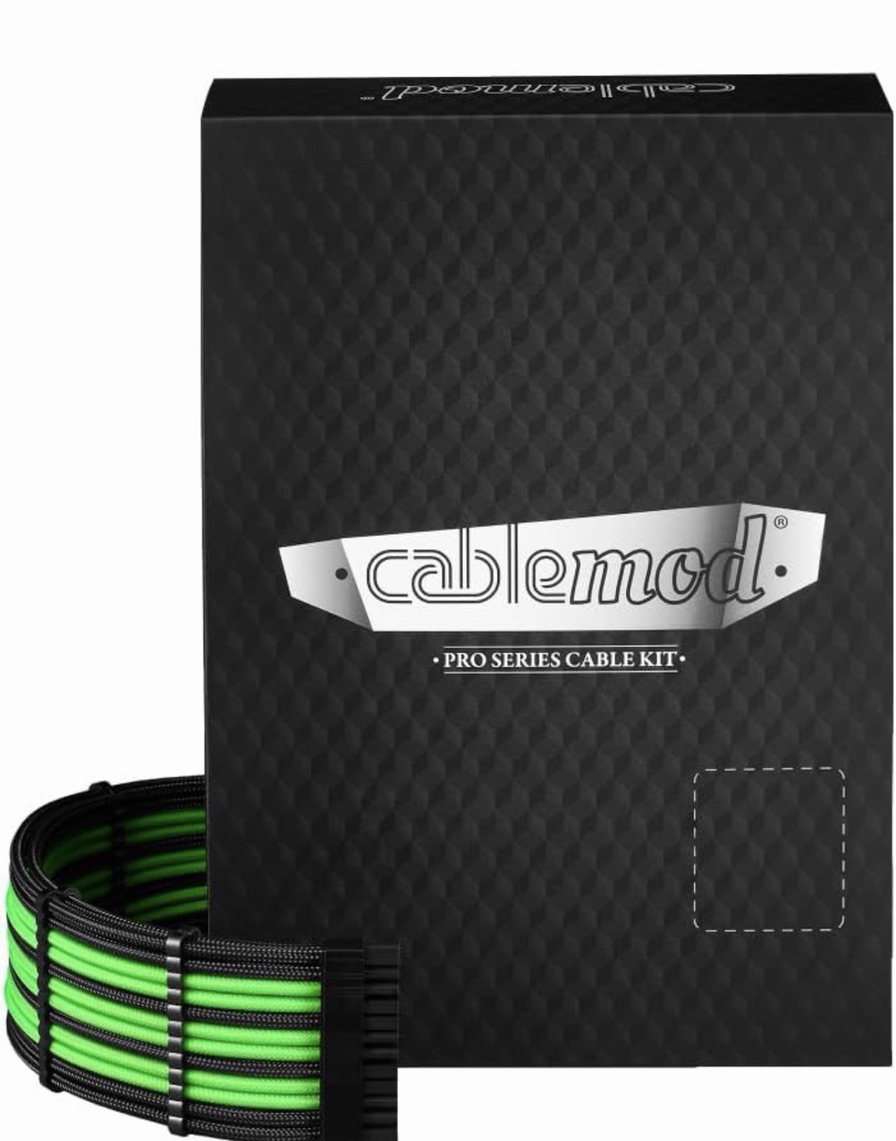 CableMod Pro ModMesh Sleeved Dual 12V-2x6 Cable Kit for EVGA Blk + Lt Grn Nylon
