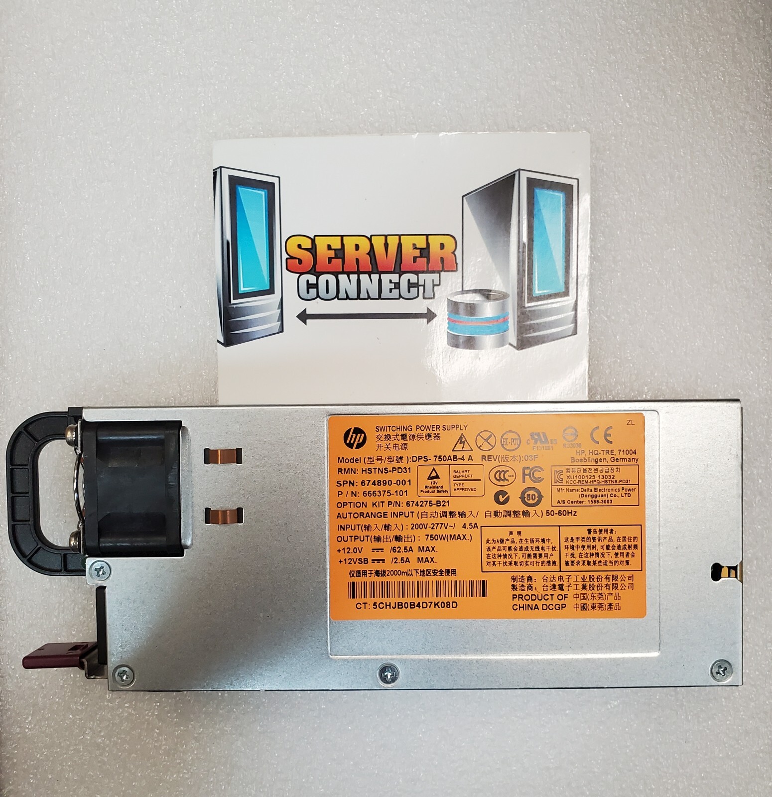 674275-B21 666375-001 HP 750W PLATINUM PLUS POWER SUPPLY FOR GEN8 674890-001