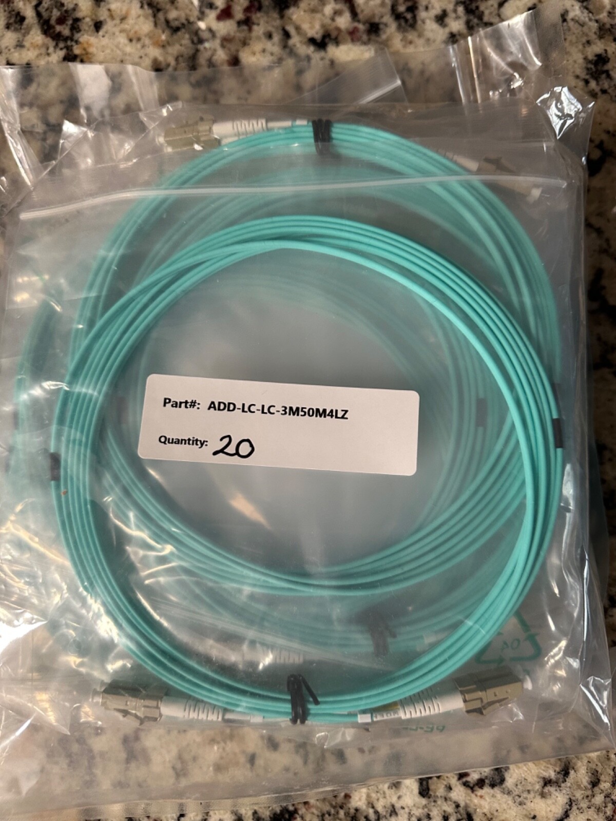 AddOn LC to LC Fiber Optic MM Patch Cable, 3m Aqua OM4 Duplex (LOT of 10)