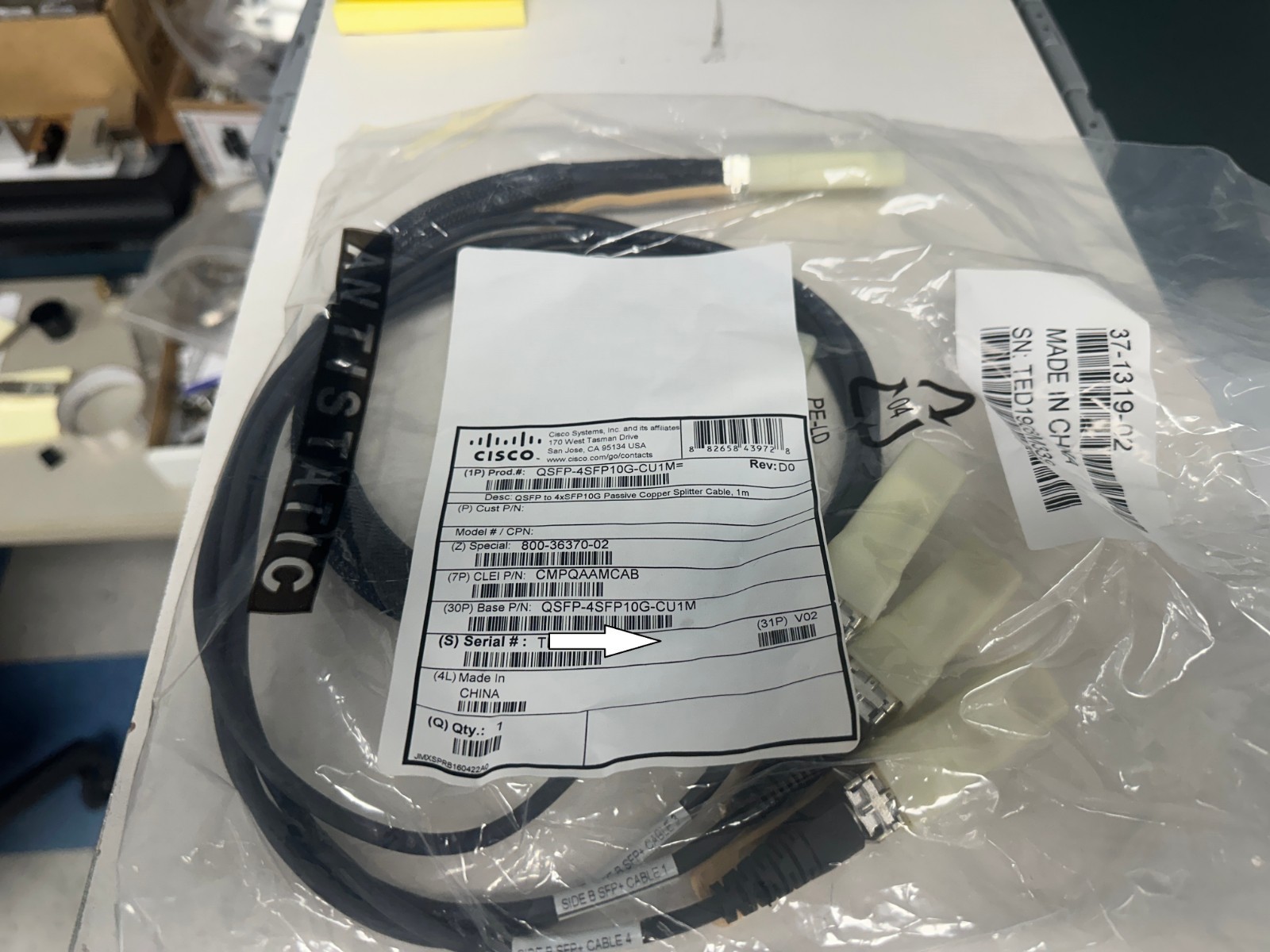 CISCO QSFP-4SFP10G-CU1M CABLE NEW IN BAG CISCO BRANDED 40GB QSFP TO 4 X 10GB SFP