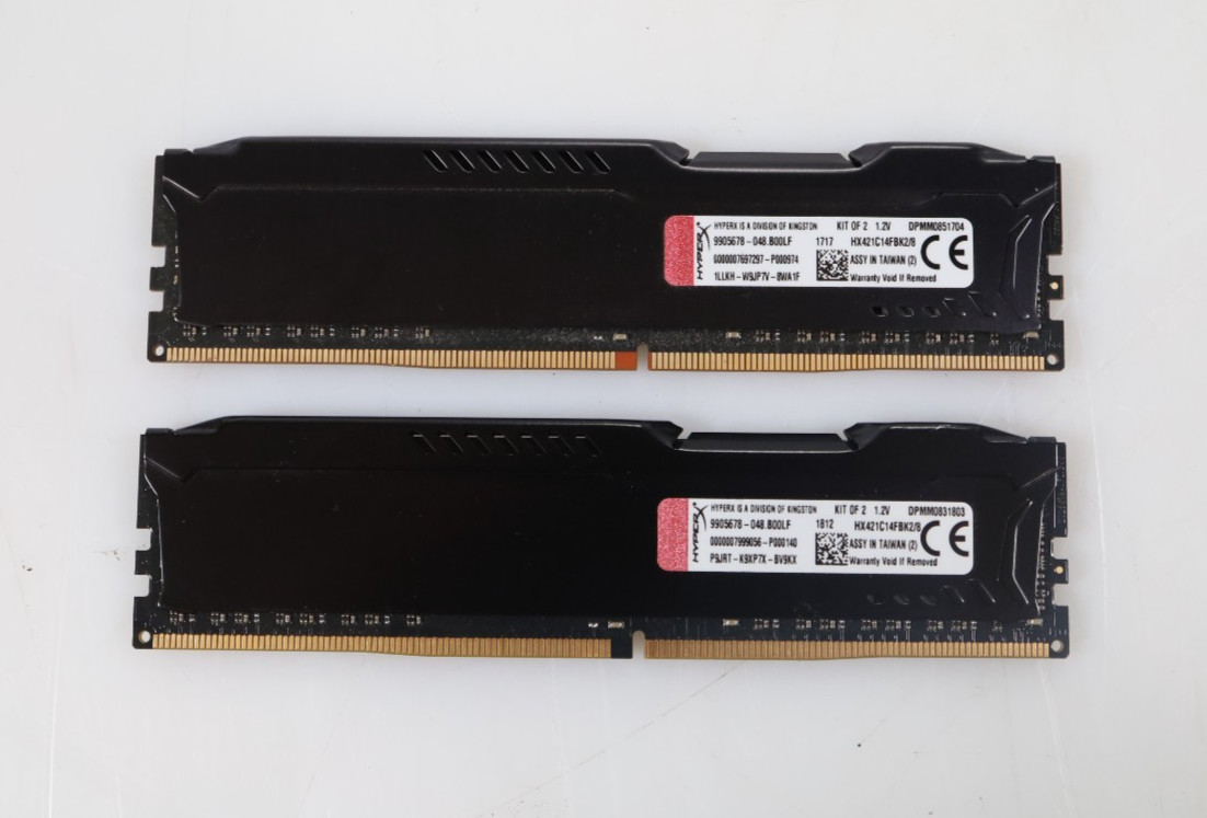 Lot 2x 4GB (8GB) HyperX Fury HX421C14FBK2/16 2133MHz DDR4 DIMM Memory
