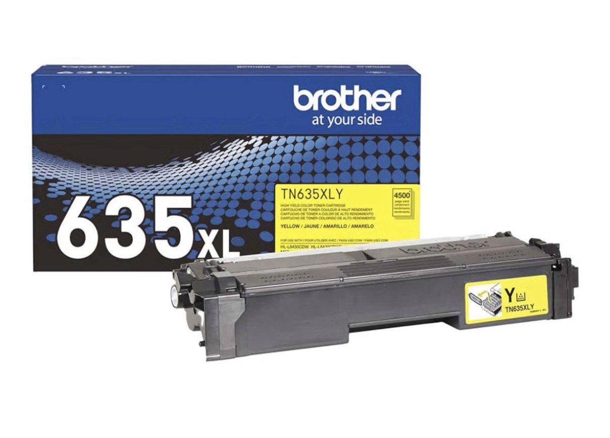 Brother Genuine TN635XLY High Yield Yellow Toner Cartridge (1 Pack)