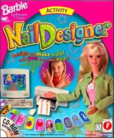 Barbie Nail Designer PC CD create print colorful personalized fingernail designs