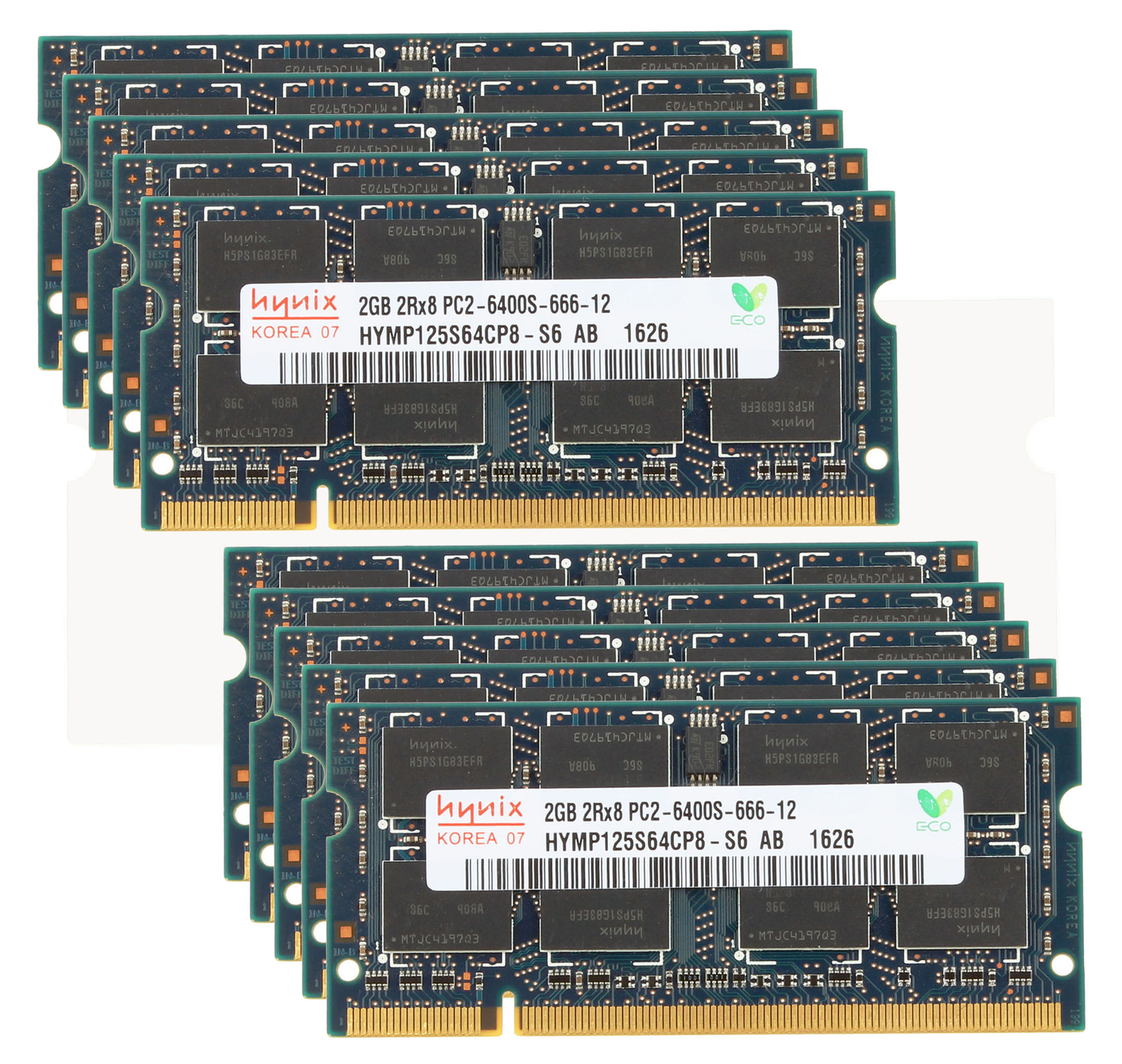 Hynix 20GB 10pcs x2GB PC2-6400 DDR2-800MHz Laptop Memory SODIMM RAM Intel 200pin