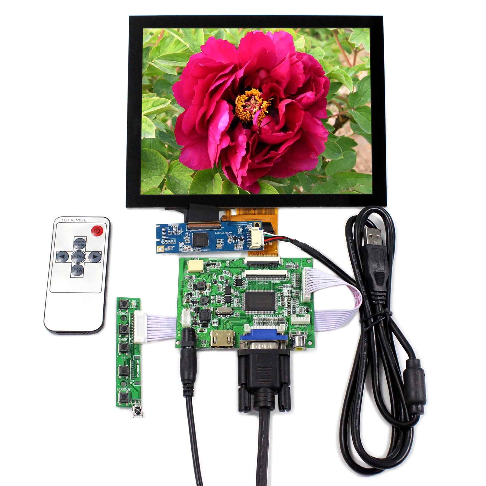 HD VGA VA LCD Controller Board 8" 1024x768 EJ080NA-04C Capacitive Tocuh LCD