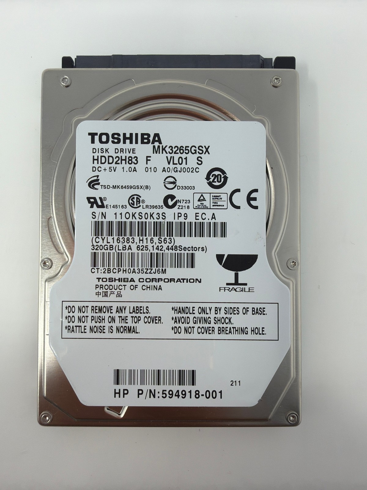 Toshiba MK3265GSX 320GB Grade B