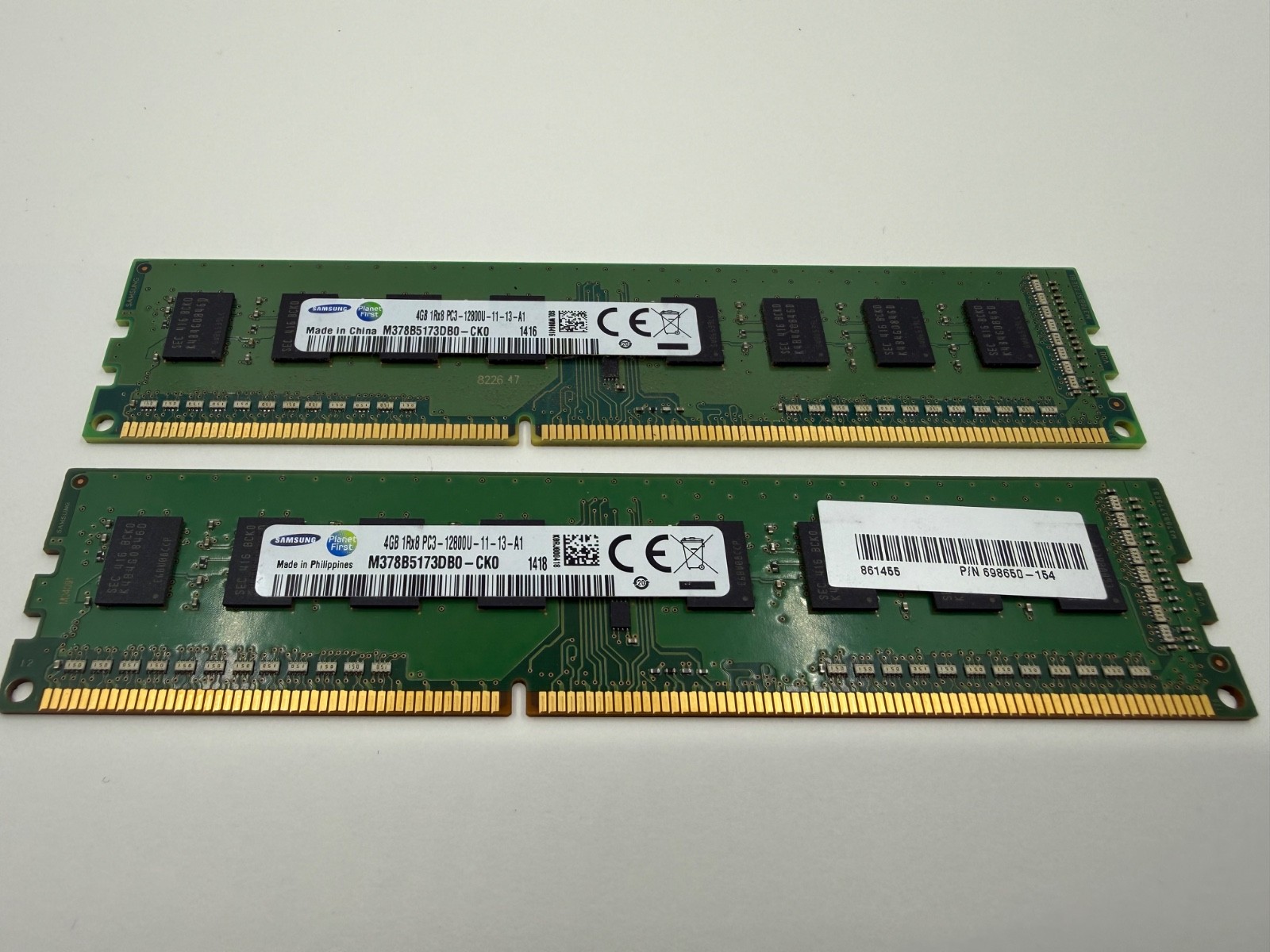 Samsung 8GB (2x4GB) DDR3 1600 PC3-12800U Desktop RAM M378B5173DB0-CK0 1Rx8