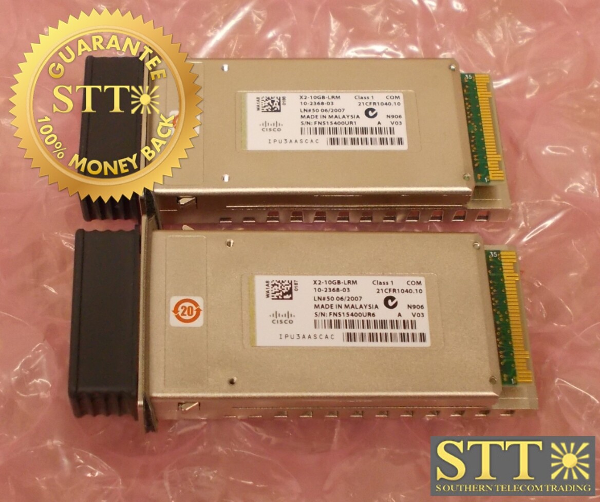 X2-10GB-LRM CISCO 10G X2 OPTICAL TRNSCVR MODULE 10-2368-03 IPU3AASCAC (LOT OF 2)