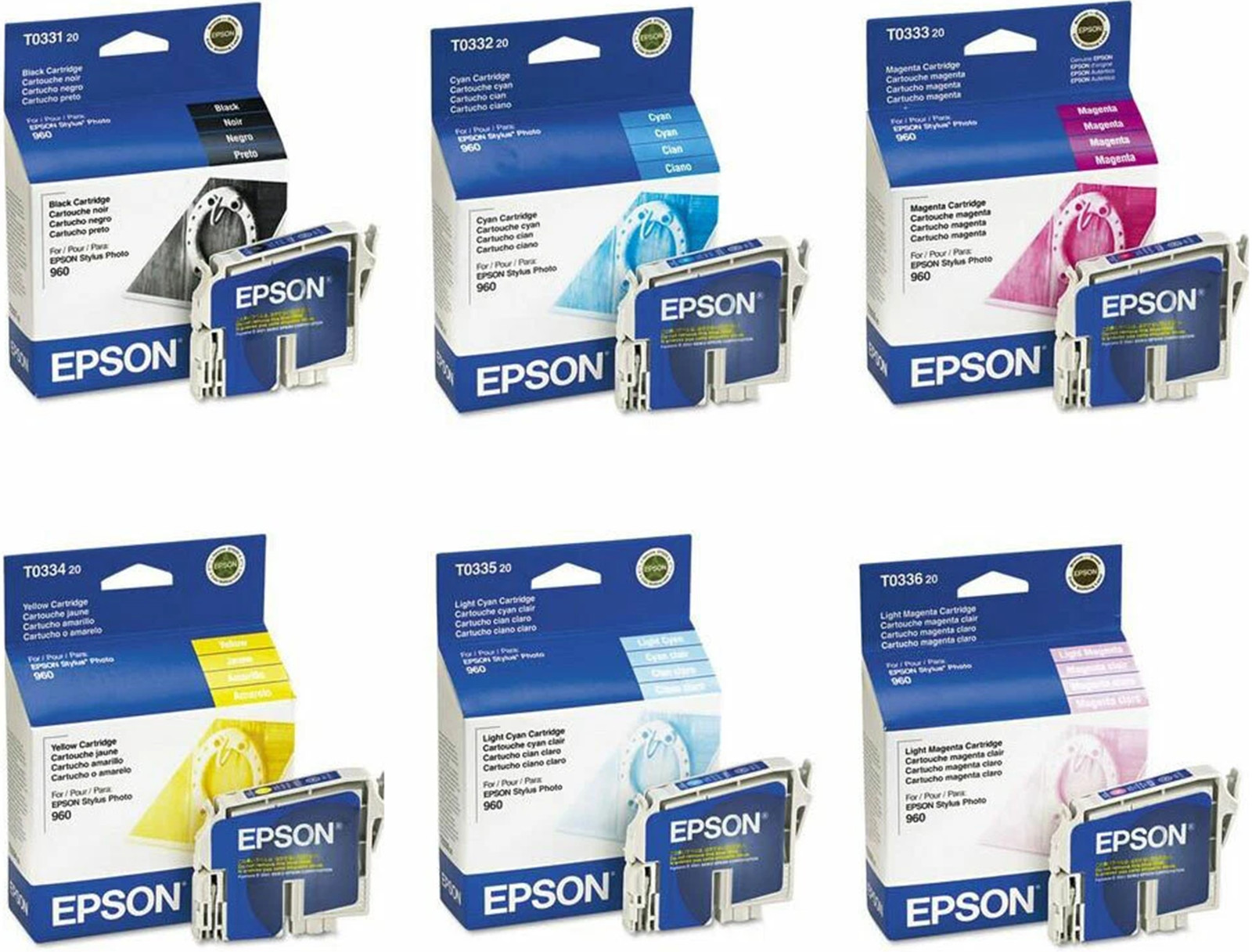 New Genuine Epson 33 Black Color 6PK Ink Cartridges Stylus Photo 960
