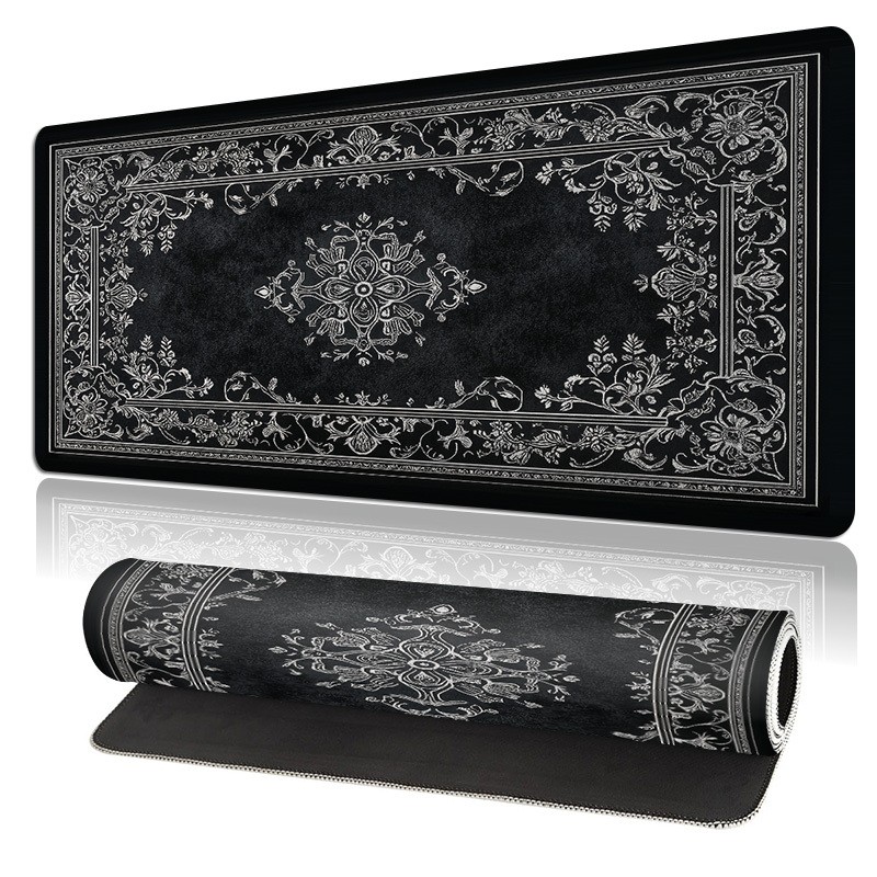 1pc Durable Esports Gaming Mouse Pad, Non-Slip, Black And White Classic Floral