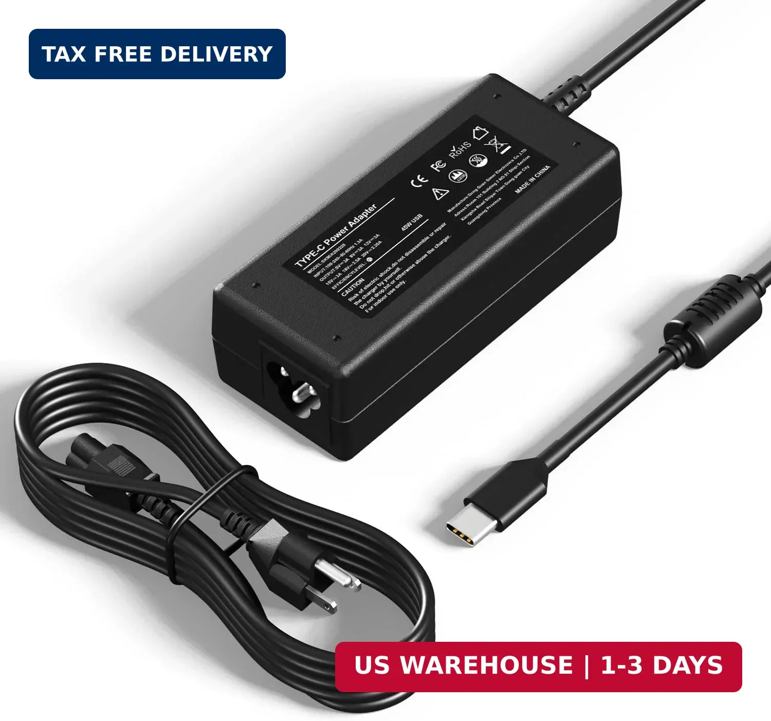 45W USB C Type C Chromebook Charger Laptop Fast Charging Power Adapter, Widely C