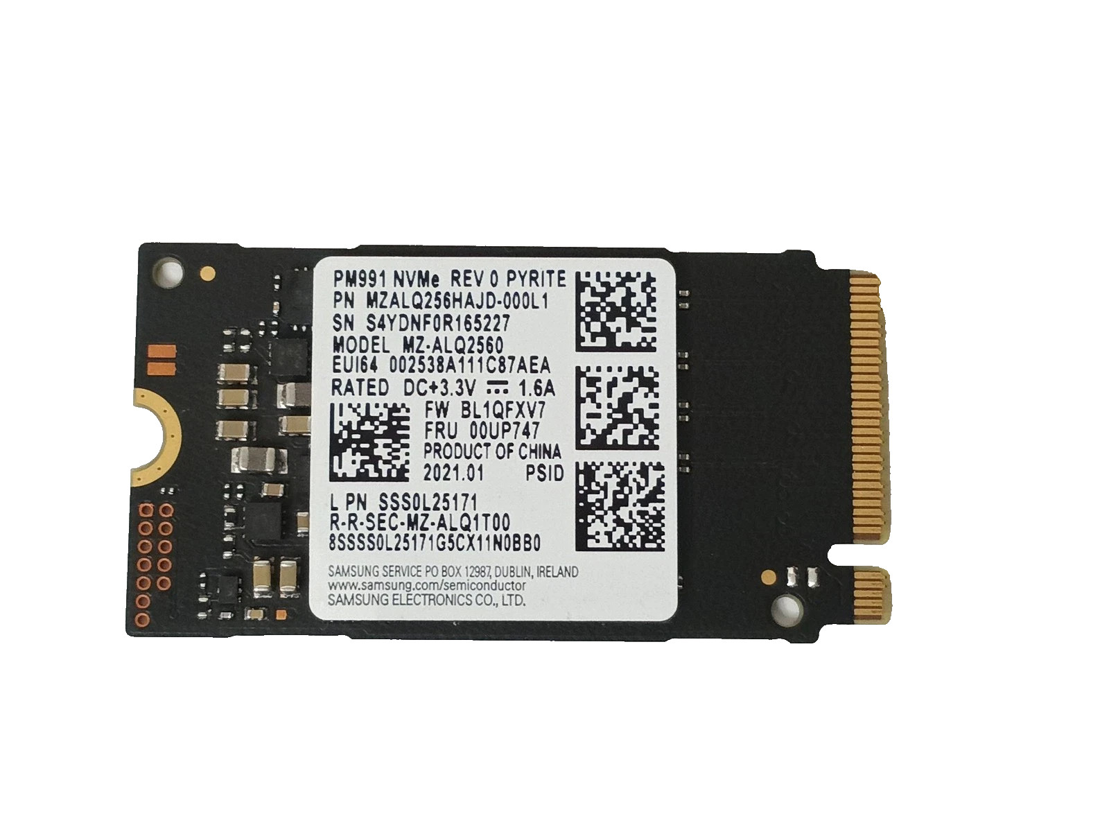 Samsung PM991 256GB,Internal,M.2 (MZALQ256HAJD) Solid State Drive