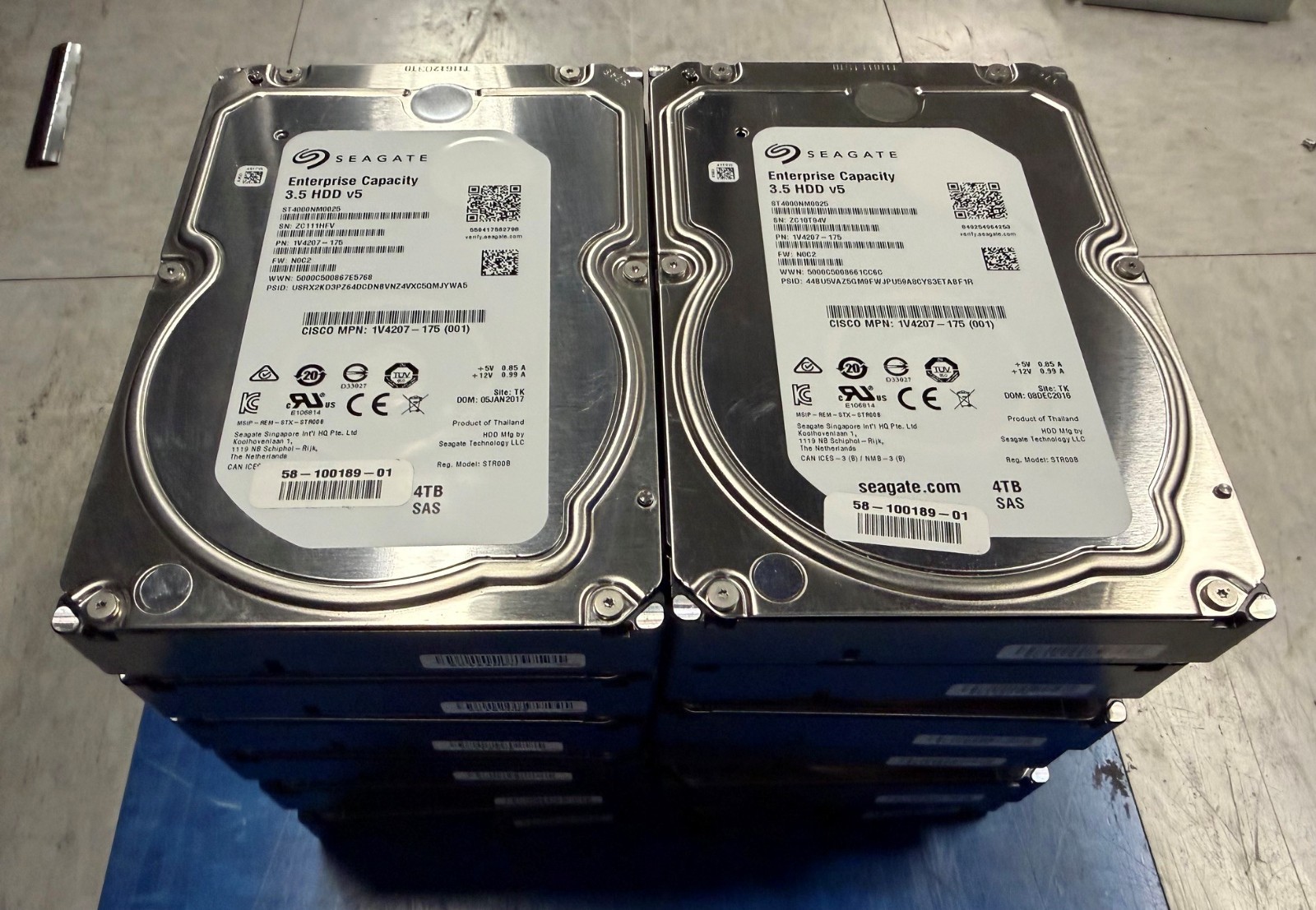 (Lot of 12) Seagate ST4000NM0023 4TB, 7200RPM, 3.5 inch Internal SAS Hard Drive
