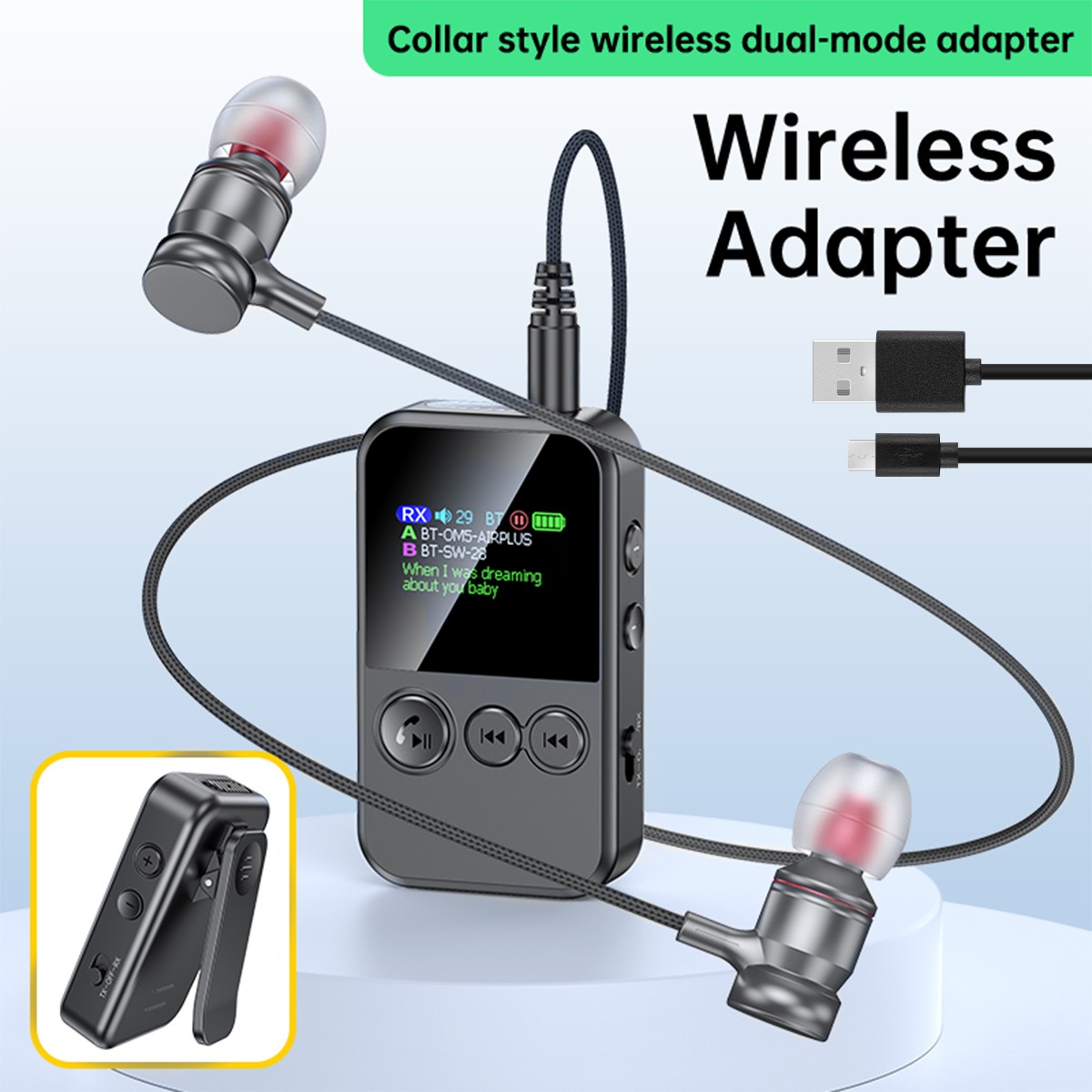 Wireless Adapter Bluetooth 5.4 Audio Transmitter Receiver 3.5MM AUX HiFi Call