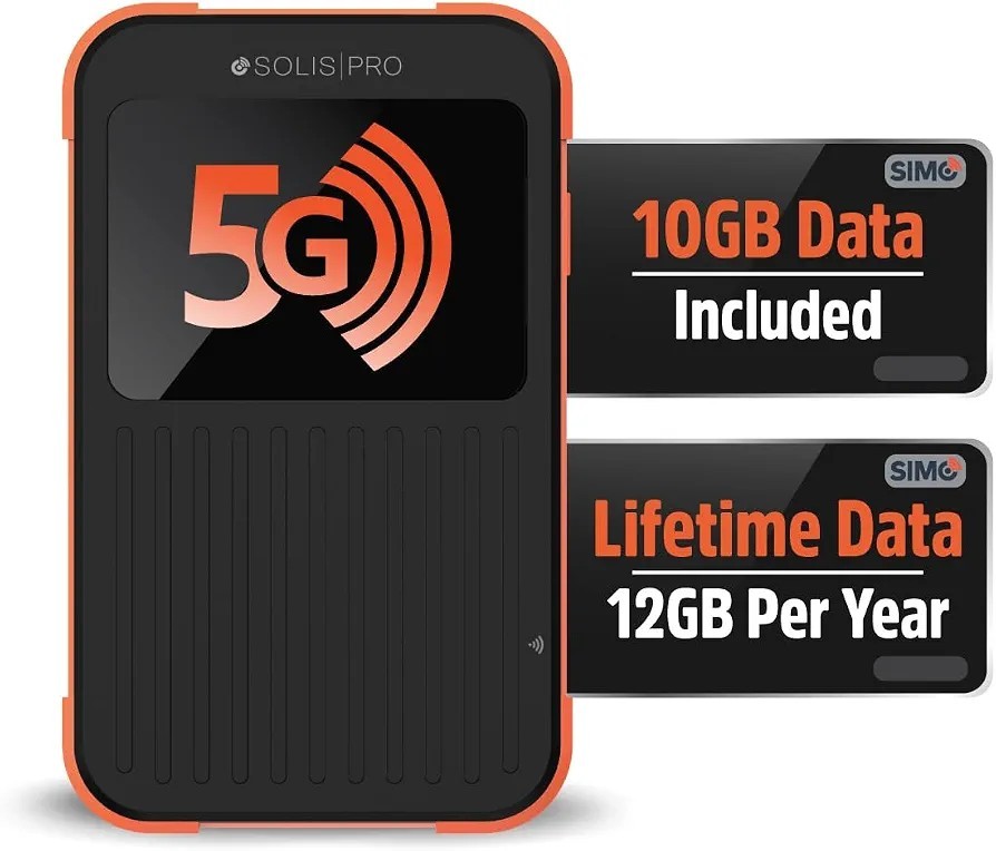 Solis Edge 5G Mobile Hotspot Lifetime Data WiFi Connect To Internet Portable Go