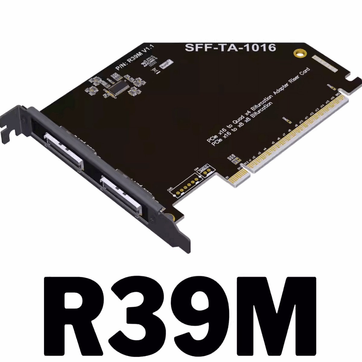 ADT PCIe 3.0 X16 to MCIO Adapter Card Supports 1to2 Chassis External SFF-TA-1016