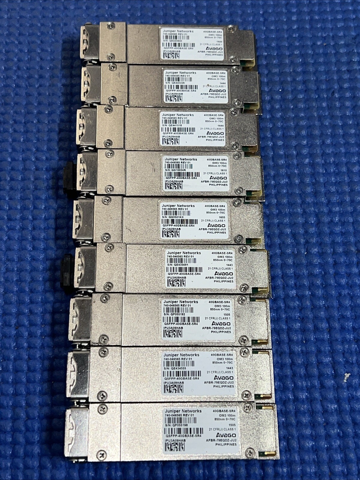 LOT 9 Juniper QFX-QSFP-40G-SR4 40GBASE-SR4 850 Avago AFBR-79EQDZ-JU2 Transceiver