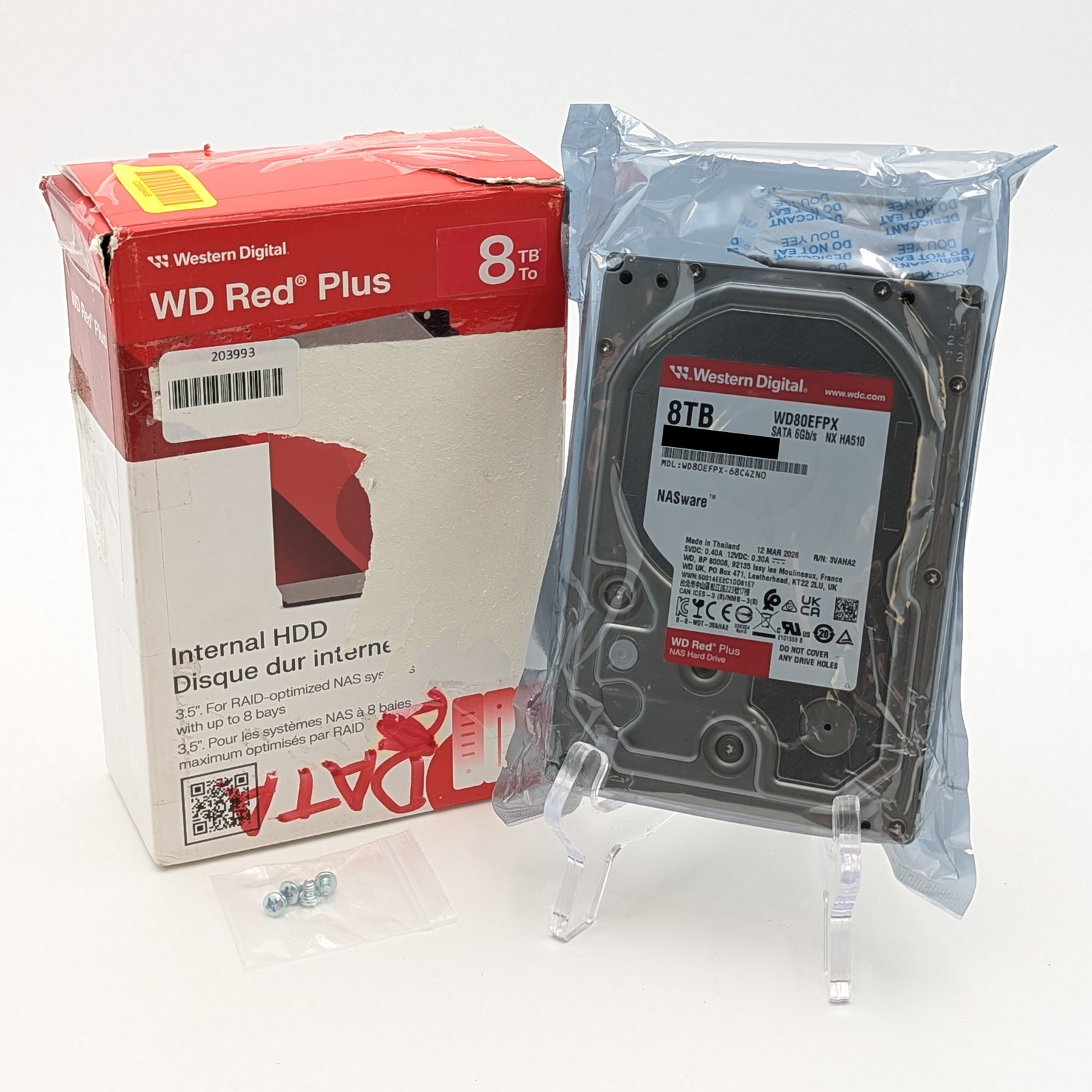 Western Digital WD Red Plus 8TB Internal NAS HDD SATA III 3.5" (WD80EFPXSPC4ZN0)