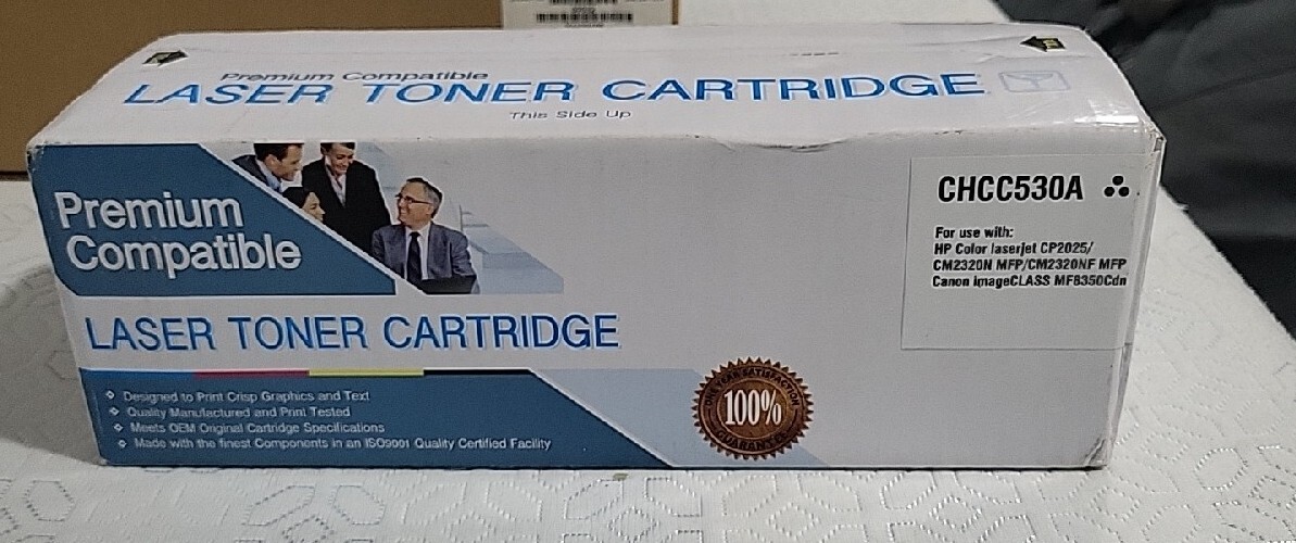 Premium HP Compatible Laser Toner Cartridge  CHCC530A  - BLACK - 1 New in Box