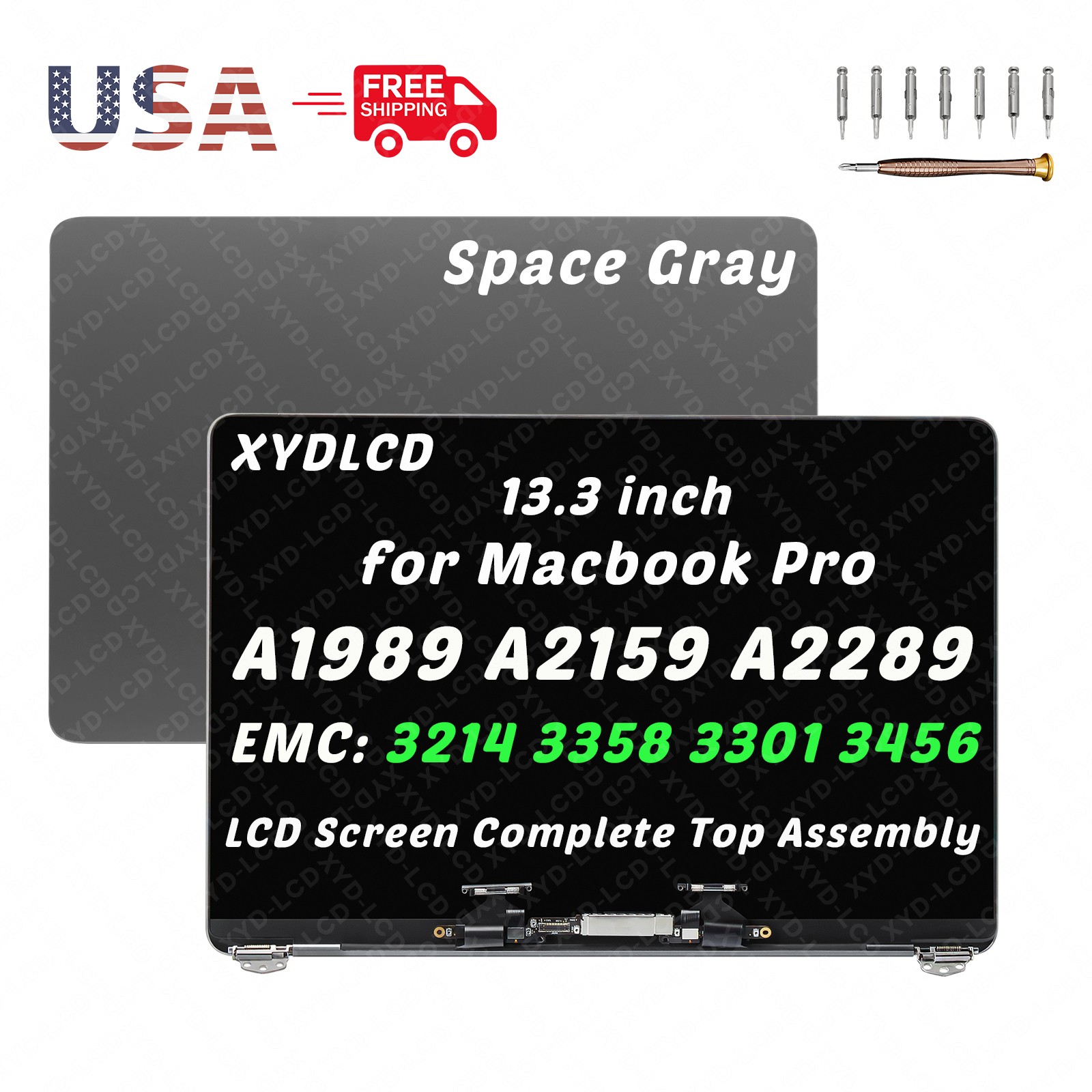 for Macbook Pro 13" A2289 2020 Retina EMC 3456 True Tone LCD Screen Replacement