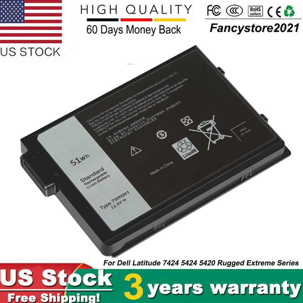 NEW For Dell Latitude 5420 5424 7424 Rugged 11.4V 51Wh Battery GK3D3 7WNW1