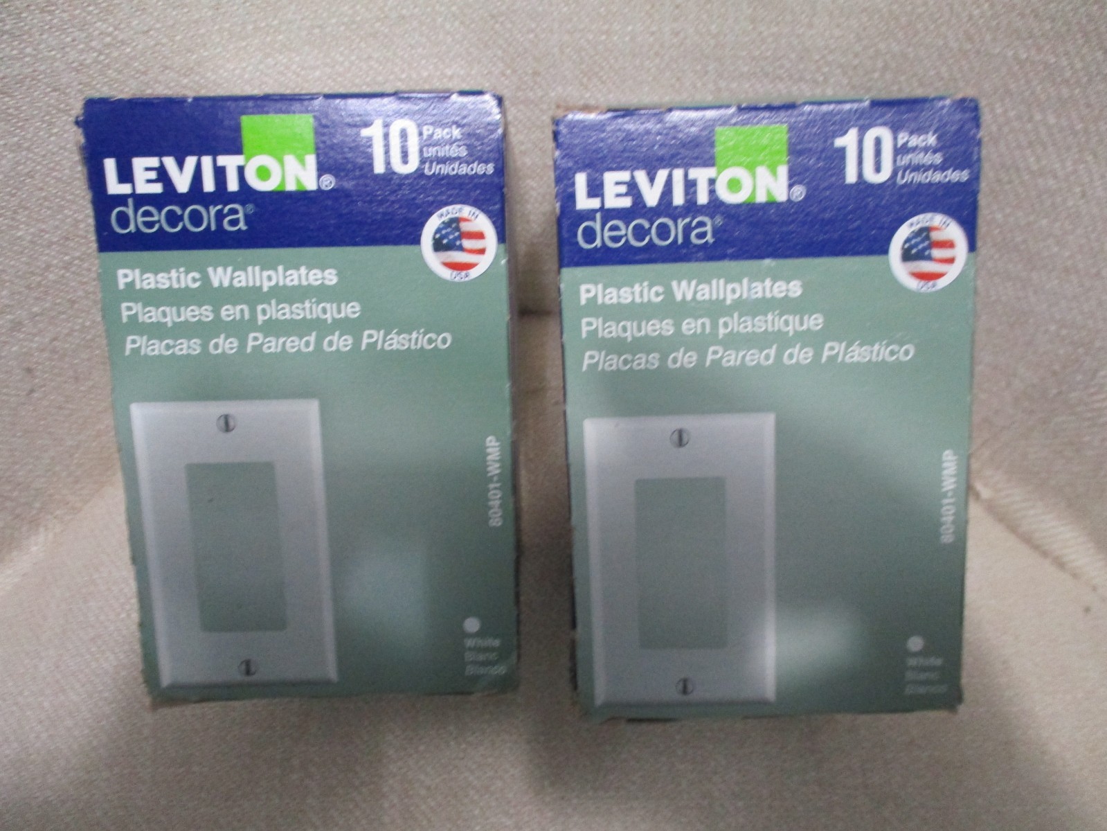 2 - 10 packs Leviton 1-Gang Decora/ GFCI Device Faceplate Wall Plate - 80401-W