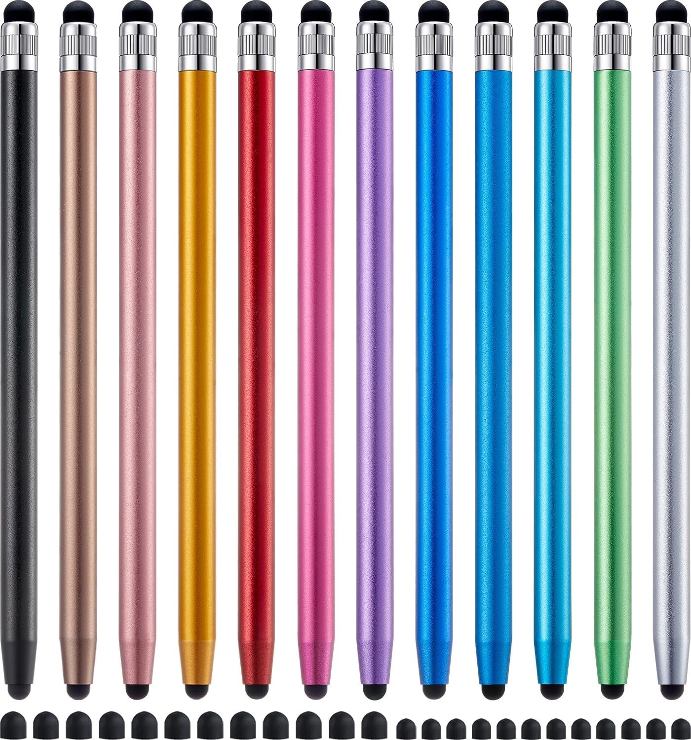 12Pcs Stylus Pen for Touchscreen, 2-In-1 High Precision & Sensitivity Stylus Pen
