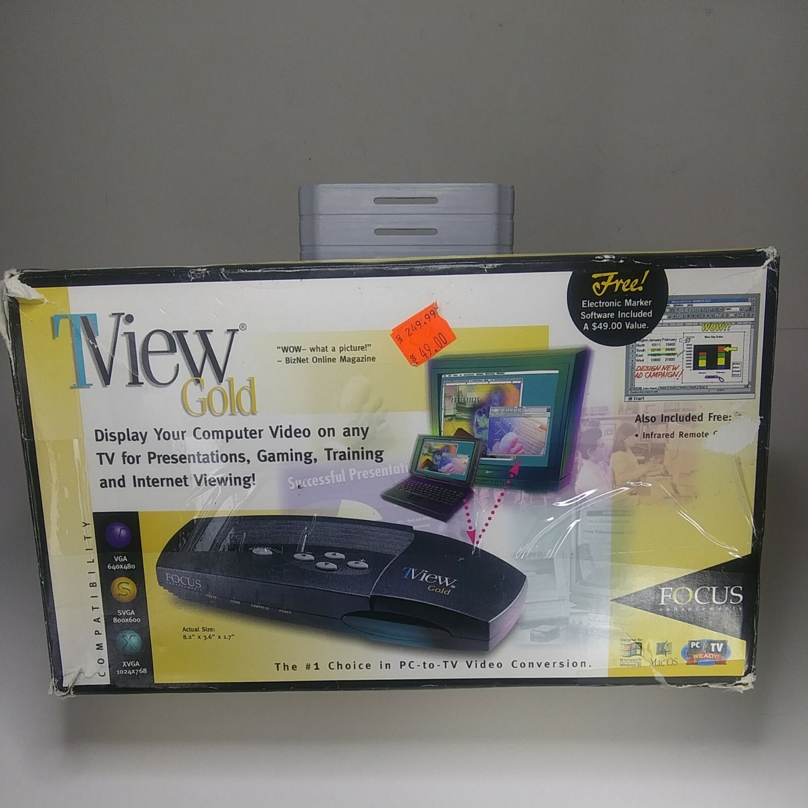 Focus Enhancements TView Gold. "#1 Choice in PC to T.V Conversion" New Open Box 